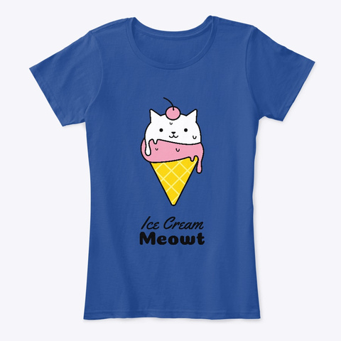 Ice Cream Meowt Deep Royal  T-Shirt Front