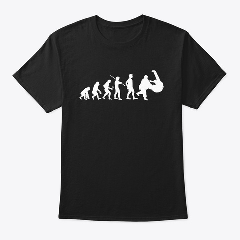 Human Evolution Judo Martial Arts Black T-Shirt Front