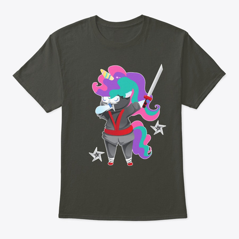 Dabbing Unicorn Ninja Smoke Gray T-Shirt Front