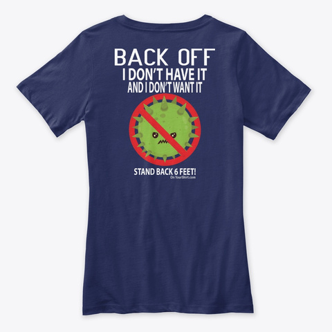 Coronavirus 2020 Warning  Navy T-Shirt Back