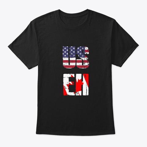 Useh American Canadian Classic T Shirt Black T-Shirt Front