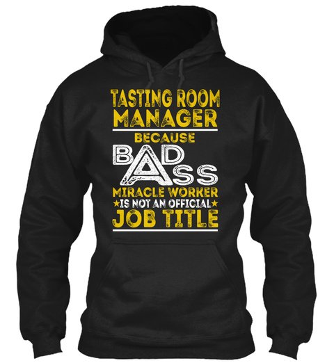 Tasting Room Manager Black T-Shirt Front