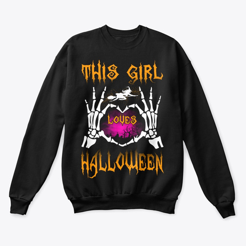 This Girl Loves Halloween 2019 Black áo T-Shirt Front