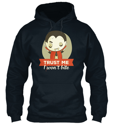 Trust Me I Wont Bite French Navy T-Shirt Front