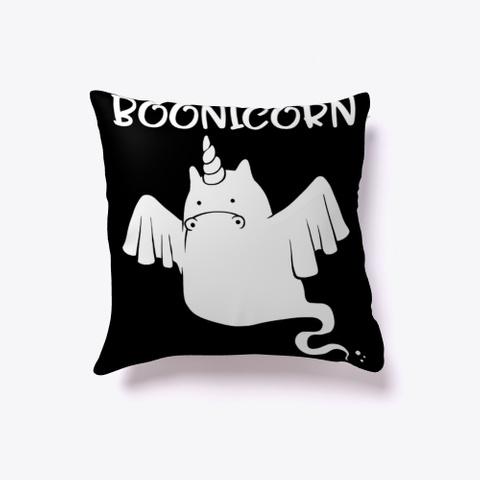 Boonicorn Unicorn Ghost Halloween Black T-Shirt Front