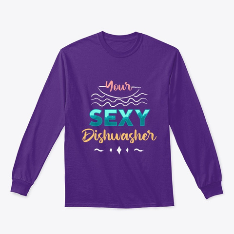 Sexy Dishwasher Plates Gender Household Purple T-Shirt Front