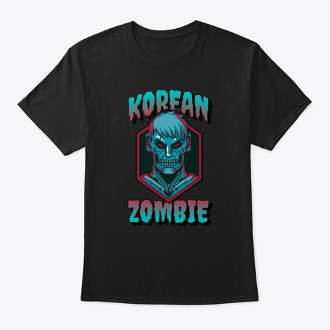 Korean Zombie Soldier Robot Black T-Shirt Front