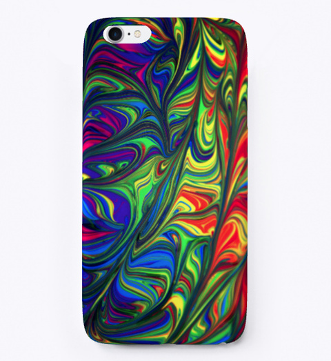 Colorful Abstract Art Design Phone Case Black T-Shirt Front