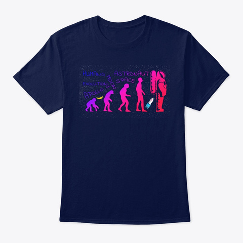Evolution   Space Astronaut T Shirt. Navy T-Shirt Front
