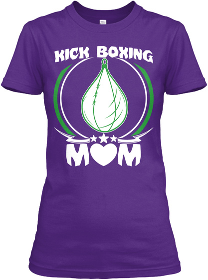 Kick Boxing Mom T Shirt Mothers Day Gift Purple T-Shirt Front