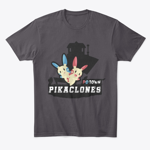 Po Town Pikaclones Heathered Charcoal  T-Shirt Front