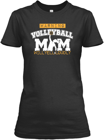 Warning Volleyball Mm Willyellloudly Black T-Shirt Front