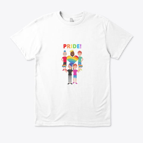 Live With Pride With My Awesome Friends White T-Shirt Front