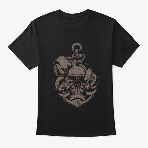 Skull And Octopus | Heavy Metal Black T-Shirt Front