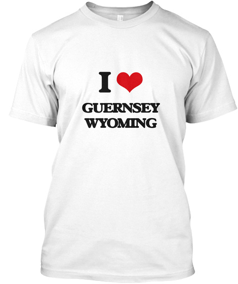 I Love Guernsey Wyoming White T-Shirt Front