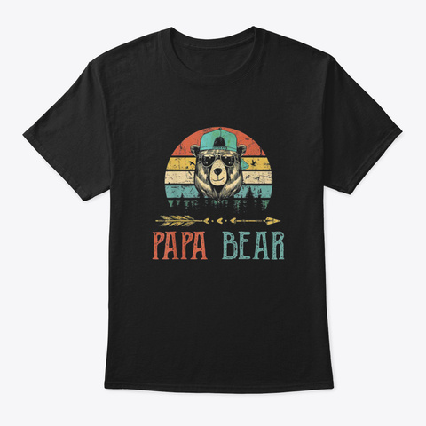 Papa Bear Xhyqy Black áo T-Shirt Front