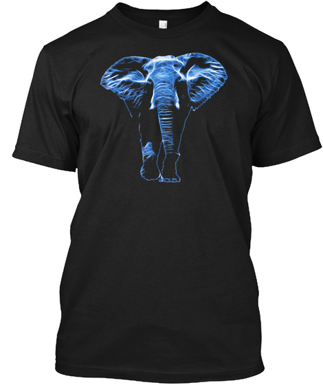 Cool Graphic Design Fractal Animal Art E Black T-Shirt Front