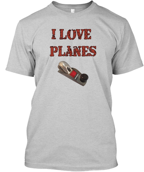 I Love 
 Planes Light Steel T-Shirt Front