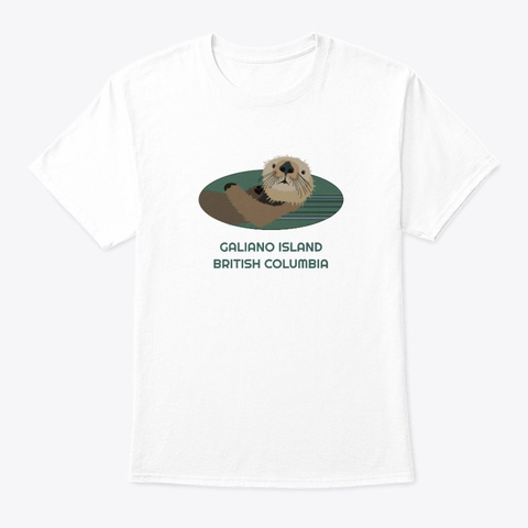 Galiano Island Bc Otter Pnw Tribal White T-Shirt Front