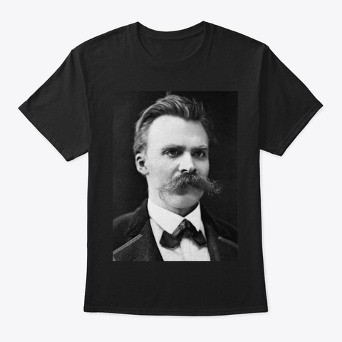 Friedrich Nietzsche Black T-Shirt Front