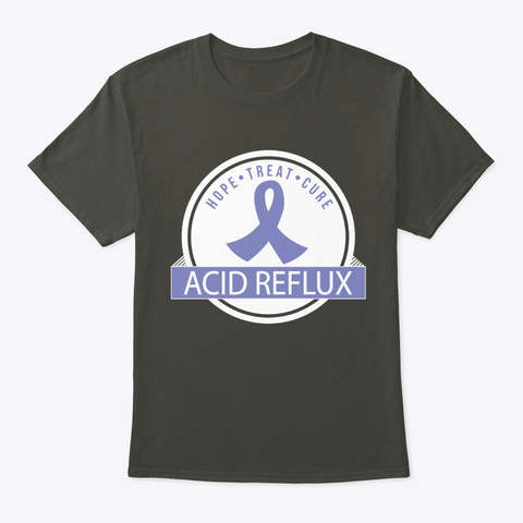 Acid Reflux Awareness Ribbon Smoke Gray T-Shirt Front