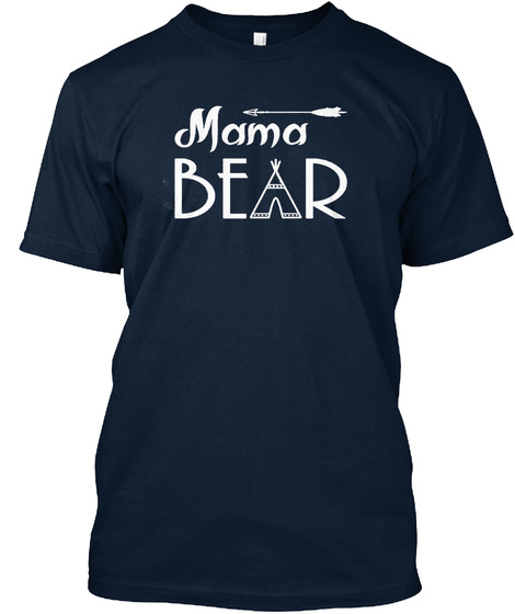 Mama Bear New Navy T-Shirt Front