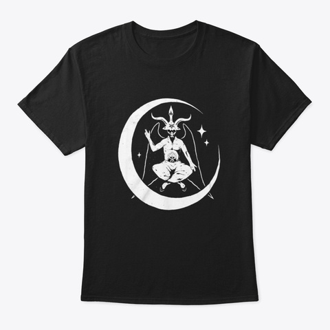 Baphomet Moon Black T-Shirt Front