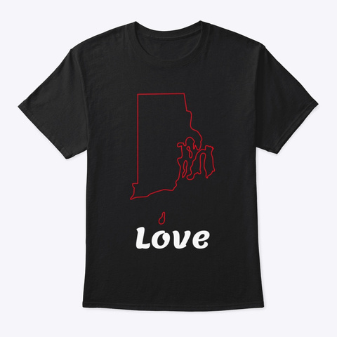 Love And Rhode Island Black T-Shirt Front