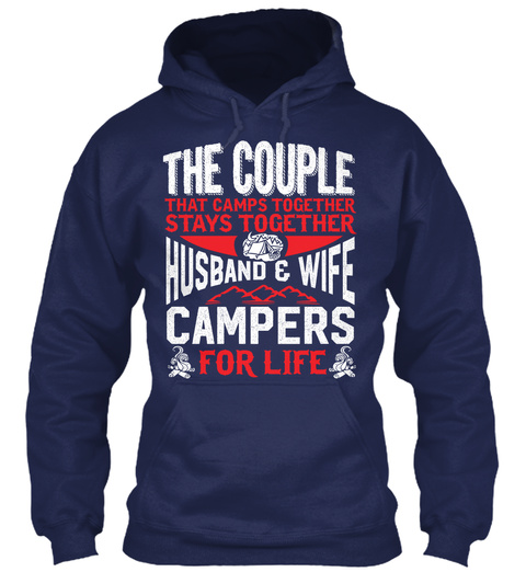 The Couple That Holidays Together Stays Together Husband & Wife Cruisers For Life Navy T-Shirt Front