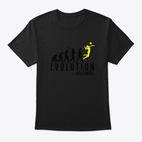 Volleyball Evolution Zp8zy Black T-Shirt Front