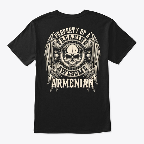 Awesome Armenian Shirt Black T-Shirt Back