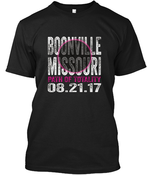 Boonville Missouri Path Of Totality Black T-Shirt Front