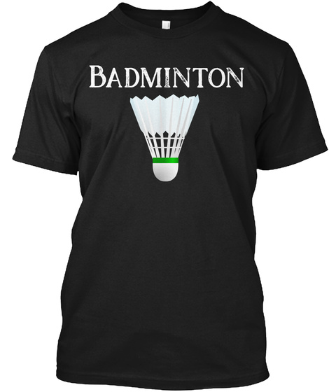 Badminton Sports Black T-Shirt Front
