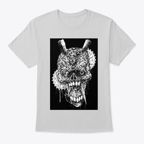 Death Metal Skull Light Steel T-Shirt Front