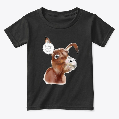 Merry Christmas Donkey Joy Ornament Black T-Shirt Front