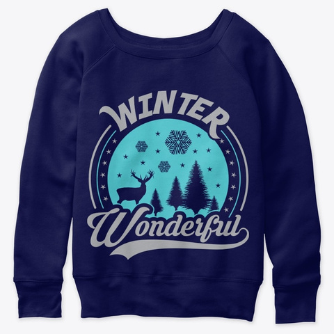 Winter Wonderful Holiday Apparel Design Navy  T-Shirt Front