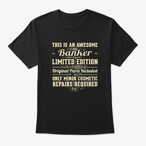 Banker Job Gift Idea Black T-Shirt Front