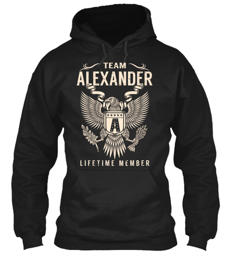 Team Alexander Lifetime Member Black T-Shirt Front