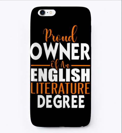 Proud Owner Of English Literature Degree Black T-Shirt Front