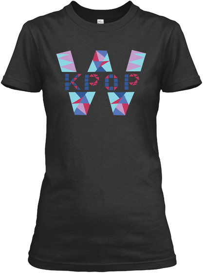 W Kpop Black T-Shirt Front