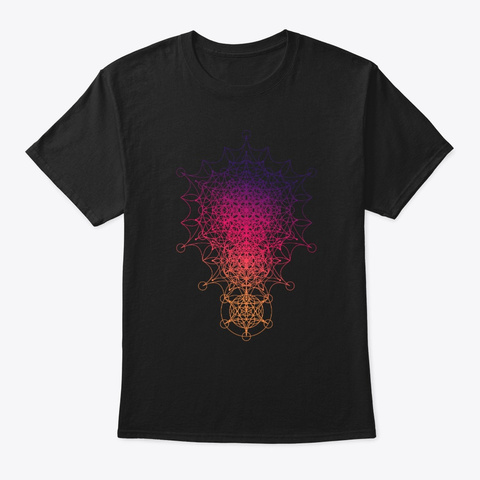 Sacred Geometry Dimensional Star Black T-Shirt Front