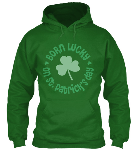 Born Lucky On St.Patrick's Day Irish Green T-Shirt Front