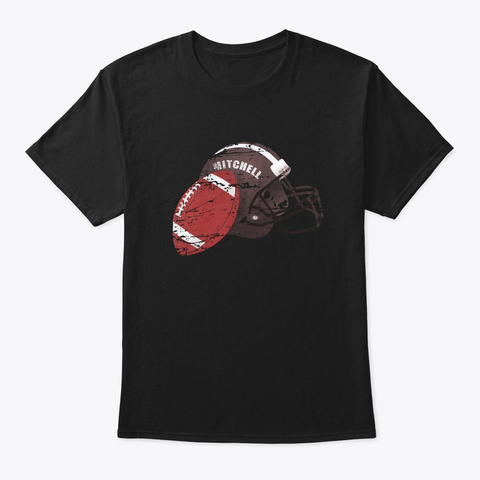 American Football Mitchell Black T-Shirt Front