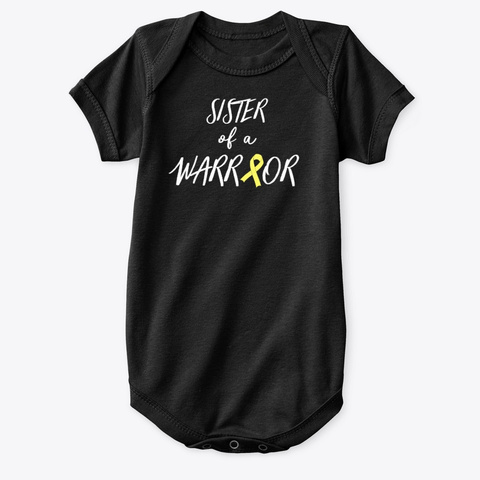 Sister Of A Warrior, Childhood Cancer Black T-Shirt Front