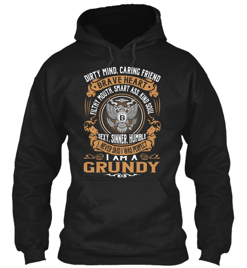 Grundy Black T-Shirt Front
