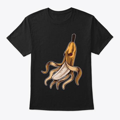 Banana Octopus | Underwater Vitamins Black T-Shirt Front