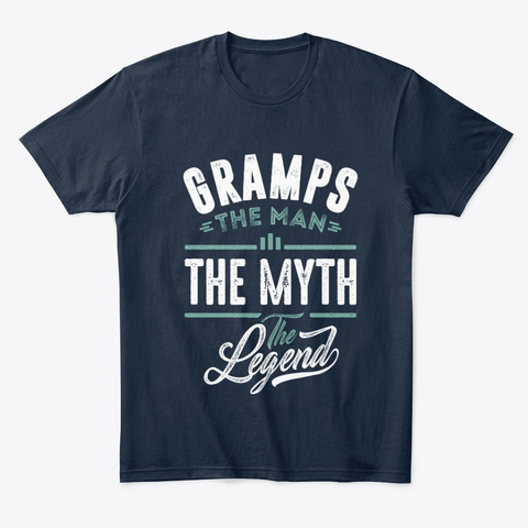 Gramps The Man The Myth The Legend New Navy T-Shirt Front