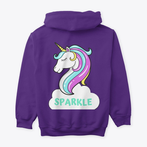 Sparkle Unicorn  Purple T-Shirt Back