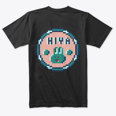Hiya | Pixel Art Vintage Black áo T-Shirt Back