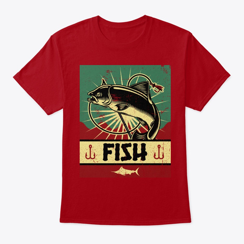 Fish Propaganda | Fishing Angler Lake Deep Red T-Shirt Front